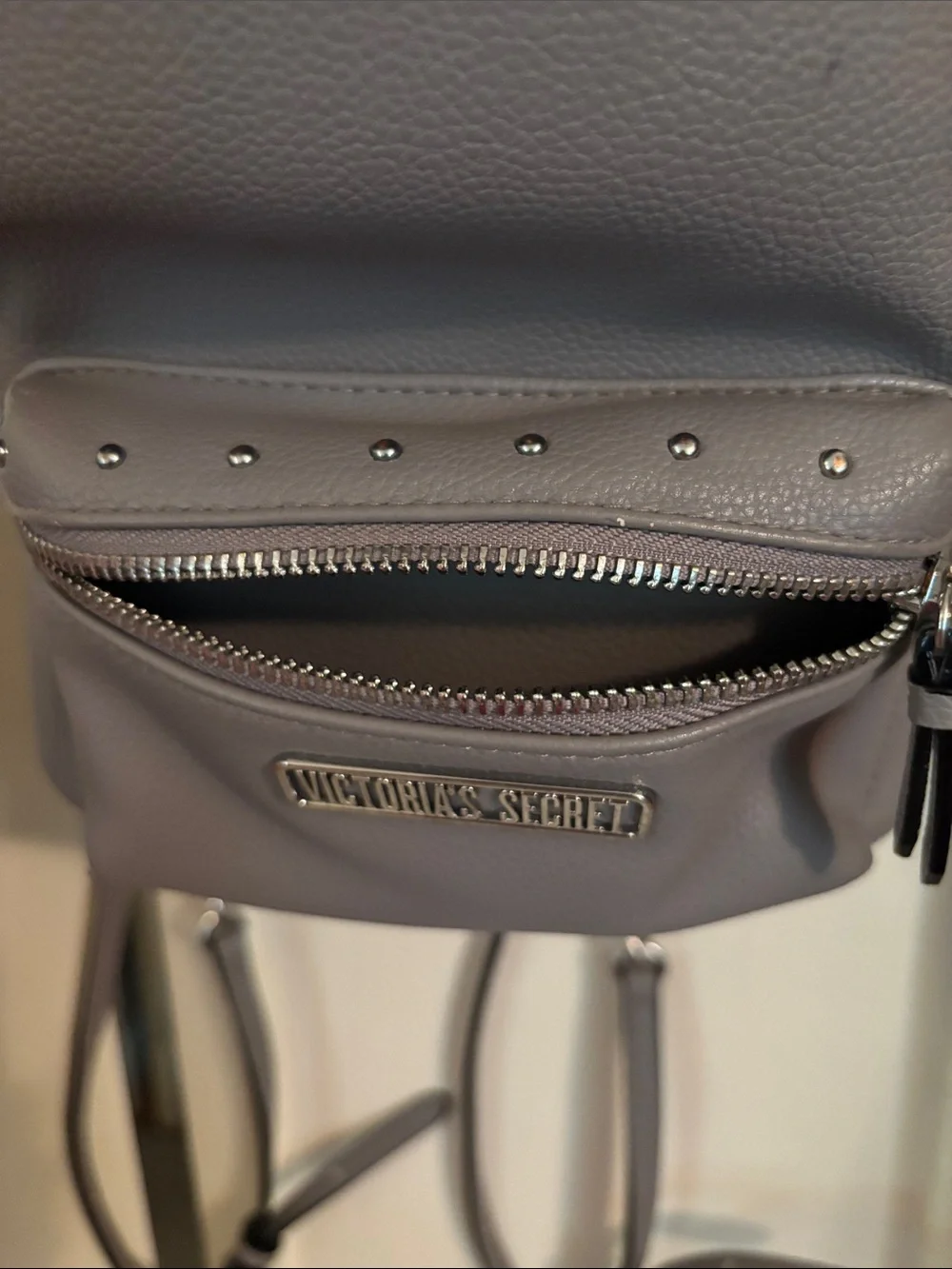 Victoria's Secret Gray Mini Studded Backpack